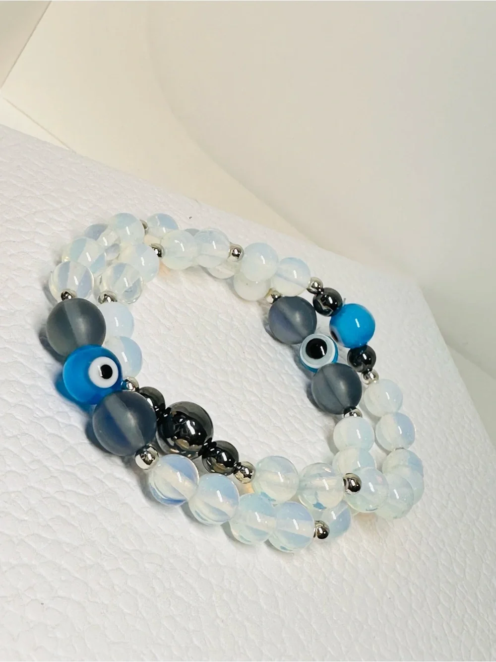 Two Opalite & Hematite beads Bracelets